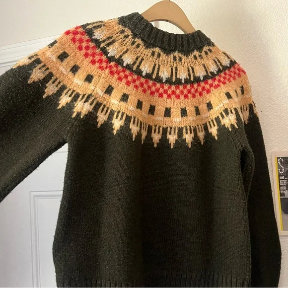 A.L.C. Black Sweater with Red and Tan Accents - Picture 4 of 6